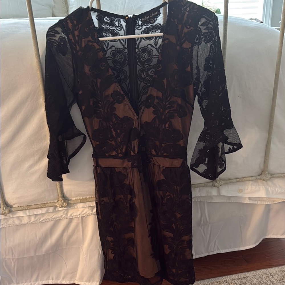 For Love And Lemons Black Lace Mini Dress